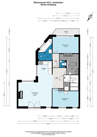 Floorplan - Blasiusstraat 142-3, 1091 CZ Amsterdam